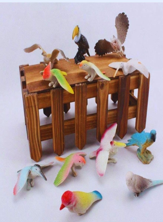 Mallexo Realistic PVC Bird Figures Toys | 3D Model Sparrow Animal Farm Figure Play Set | Miniature Bird Toys for Kids Cake Topper Party Favours | Birthday Return Gift Animals Set - Multicolor - Image 4